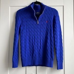 Polo by Ralph Lauren Cable-Knit Cotton Quarter-Zip Sweater